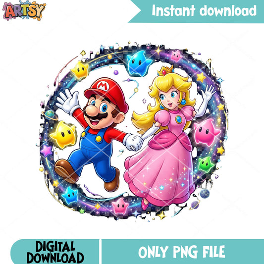 Lovely couple mario peach png, mario peach png, peach princess png
