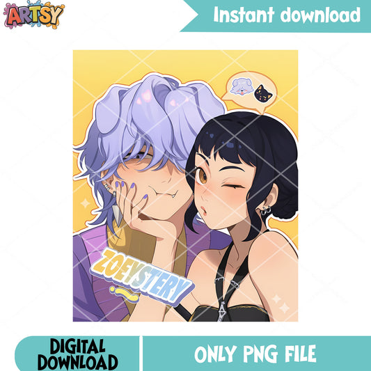 Lovely couple zoey demon png, kpop demon hunters png, zoeystery png