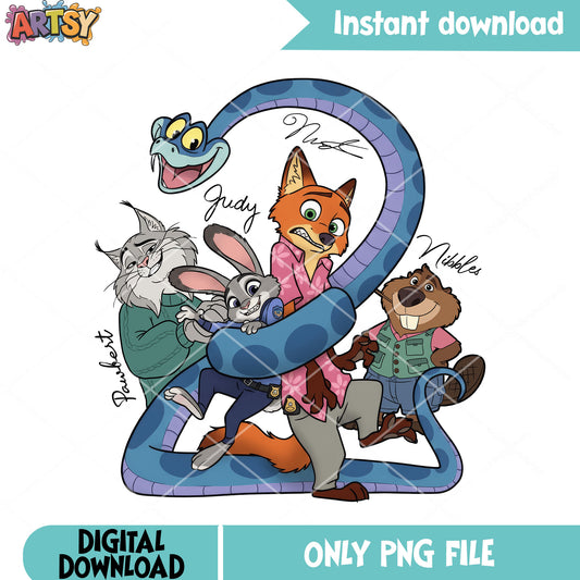 Lovely couple zootopia  png, zootopia disney png, disney movies png