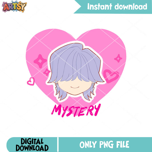 Lovely heart mystery png, mystery saja png, romance saja png
