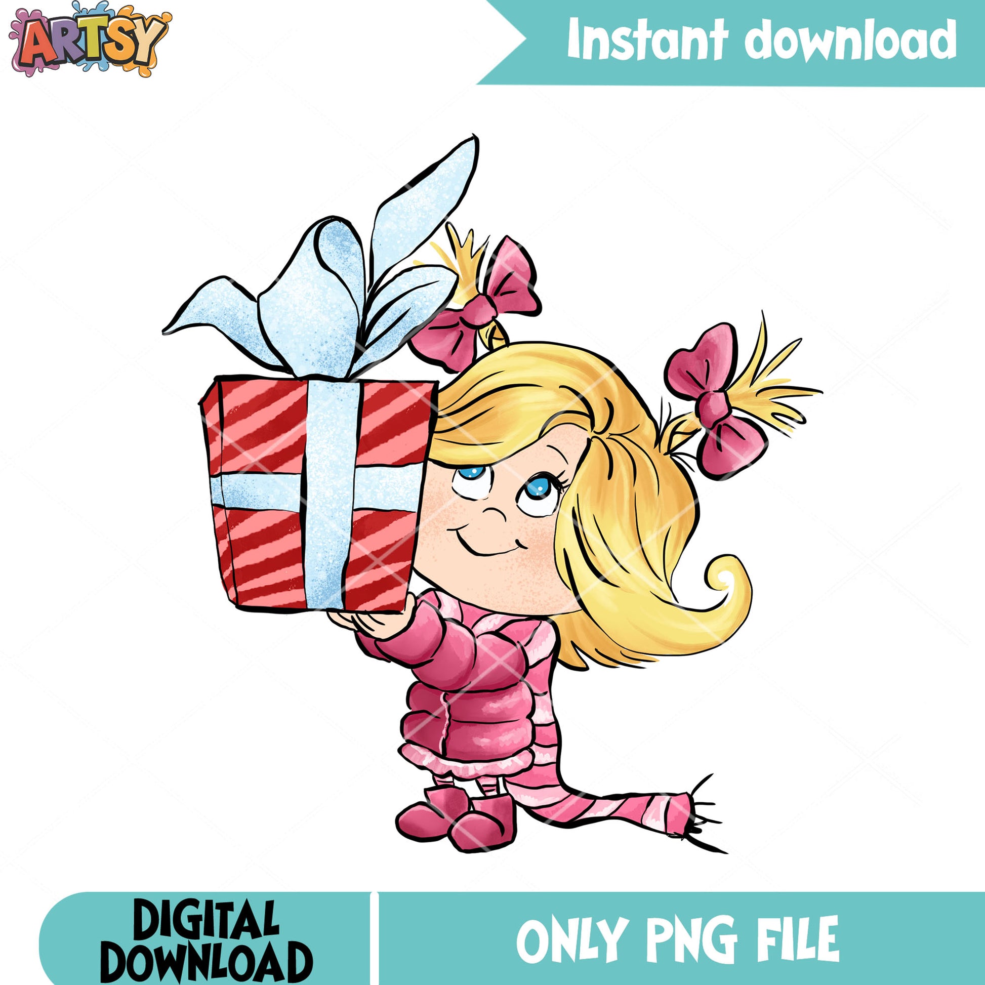 Lovely little blonde girl png, cindy lou who png, merry grinchmas png