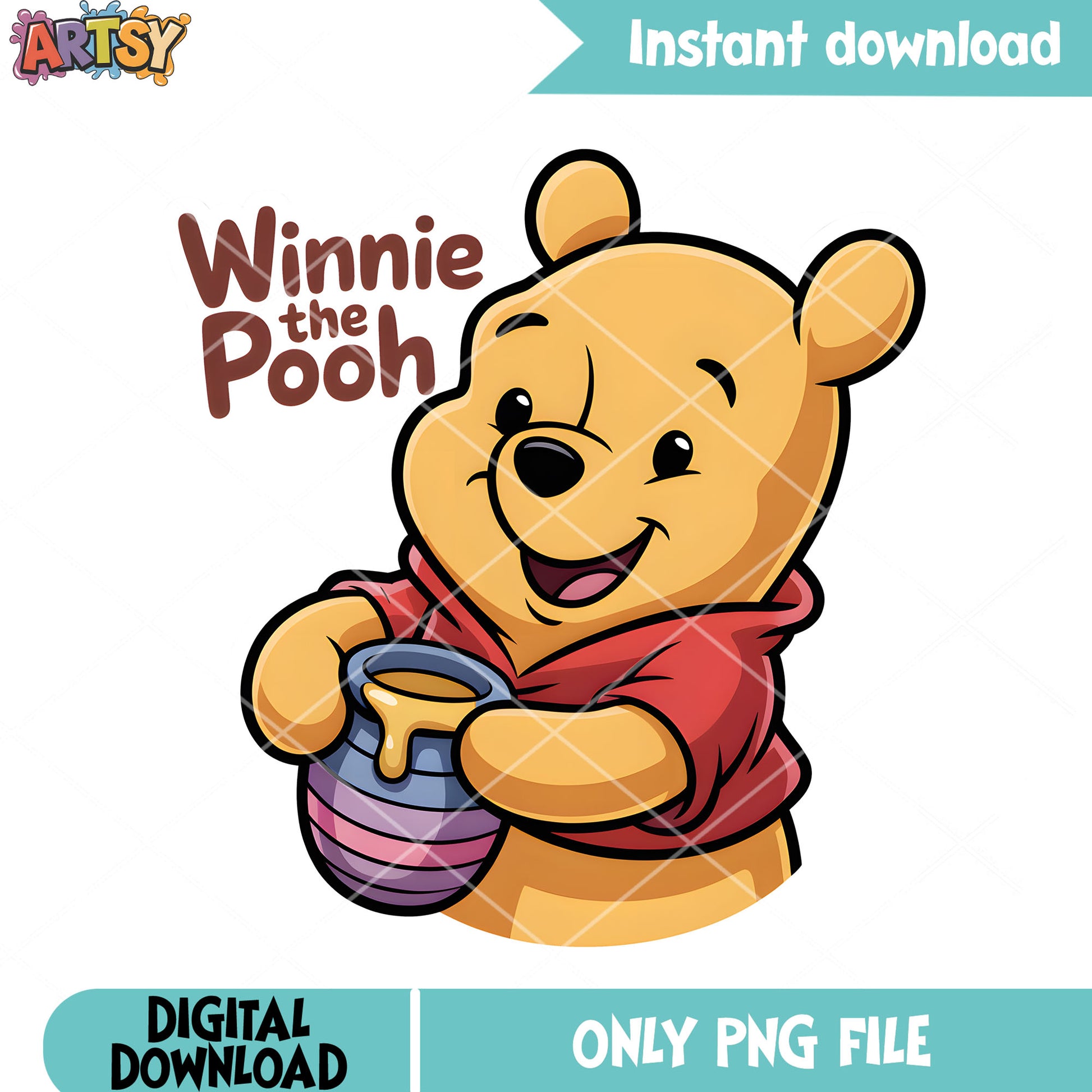 Lovely pooh with honey png, winnie the pooh png, disney pooh png