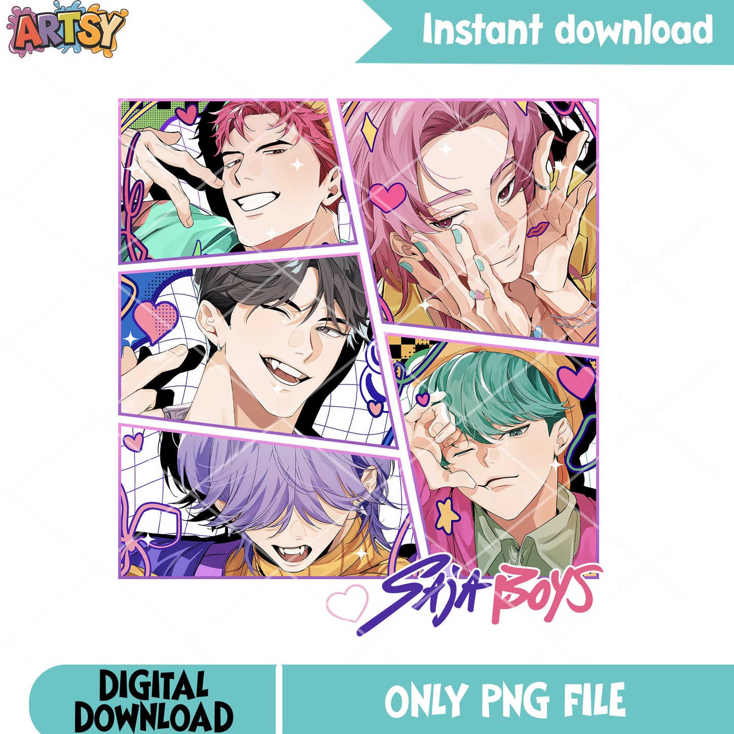 Lovely saja love comics png, saja boys idol png, saja boys band png