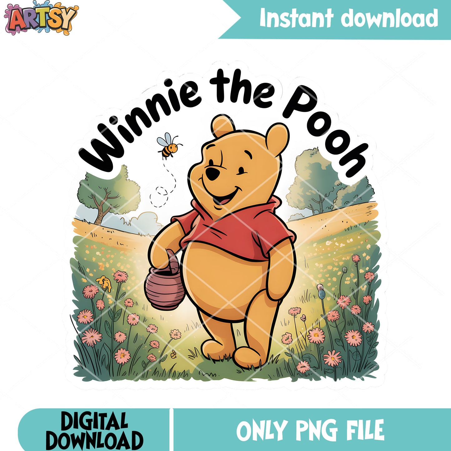 Lovely winnie the pooh png, vintage pooh png, honey bear pooh png