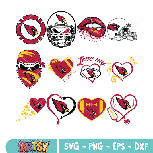 Love my cardinal bundle svg, arizona cardinals bundle svg, skull bundle svg