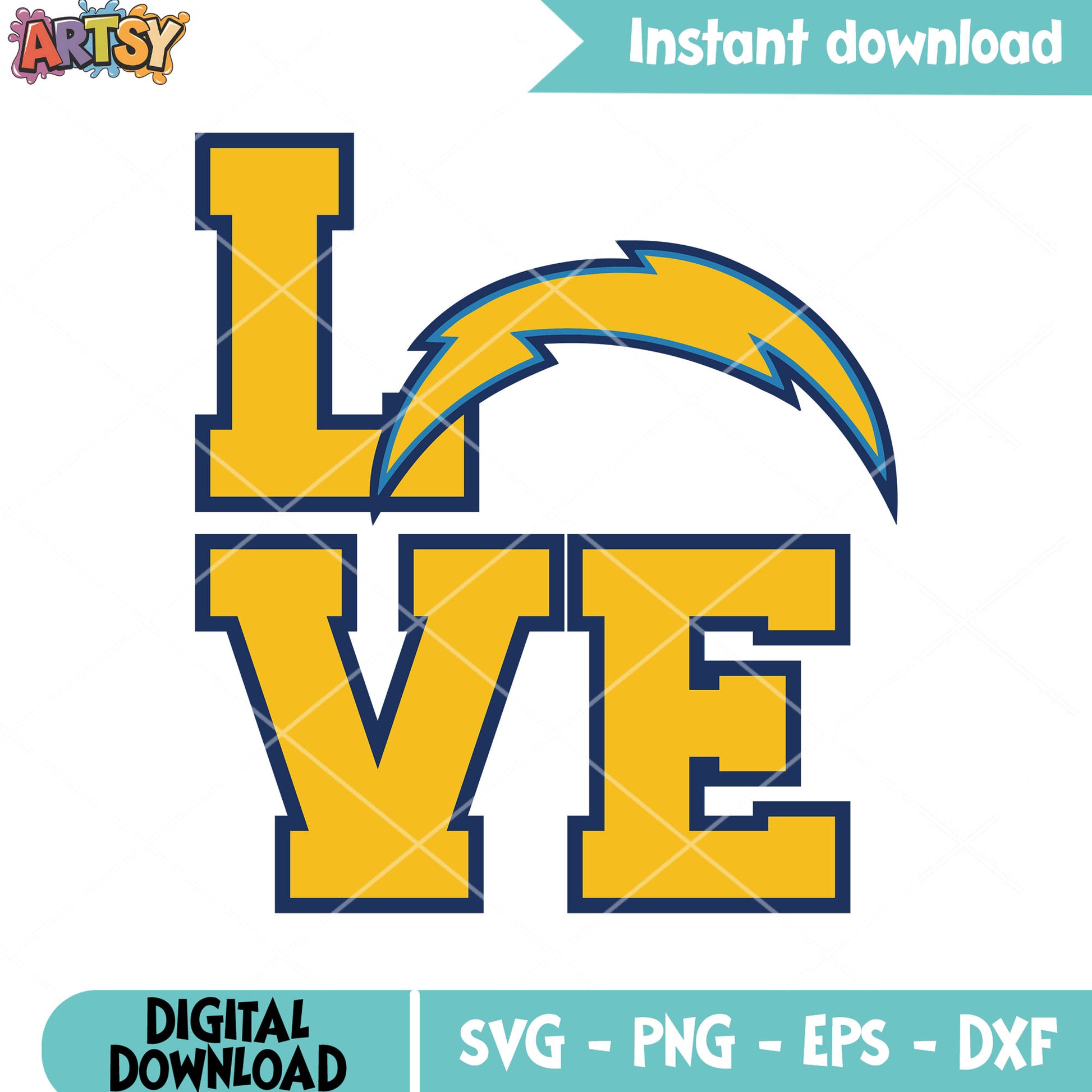 Love my thunder svg, nfl teams svg, ​los angeles chargers svg