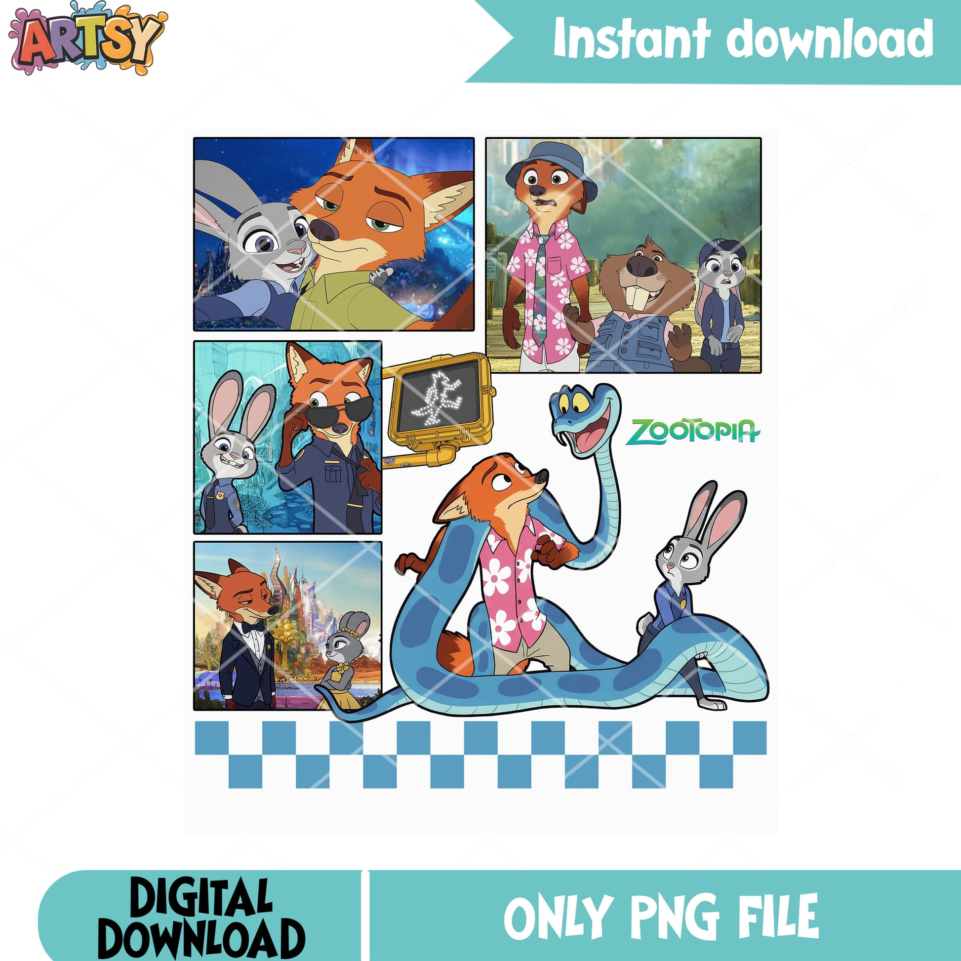 Love sanke with judy and nick png, disney movies png, zootopia disney png