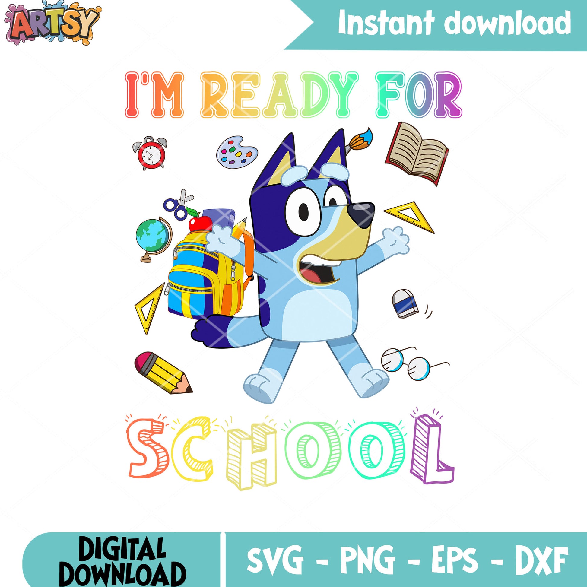 Love school bluey coming svg, Bluey friends svg, bluey movie svg