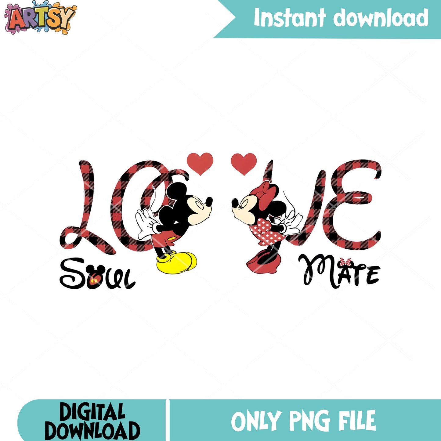 Love soul mate mickey minnie png, valentine soul png, minnie mouse png