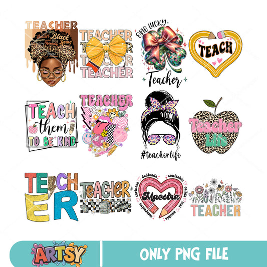 Love teach day png bundle, teacher day png, love teach png