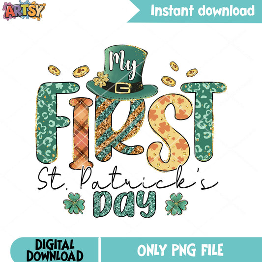 Lucky coin love day png, patricks vibes png, irish patricks png