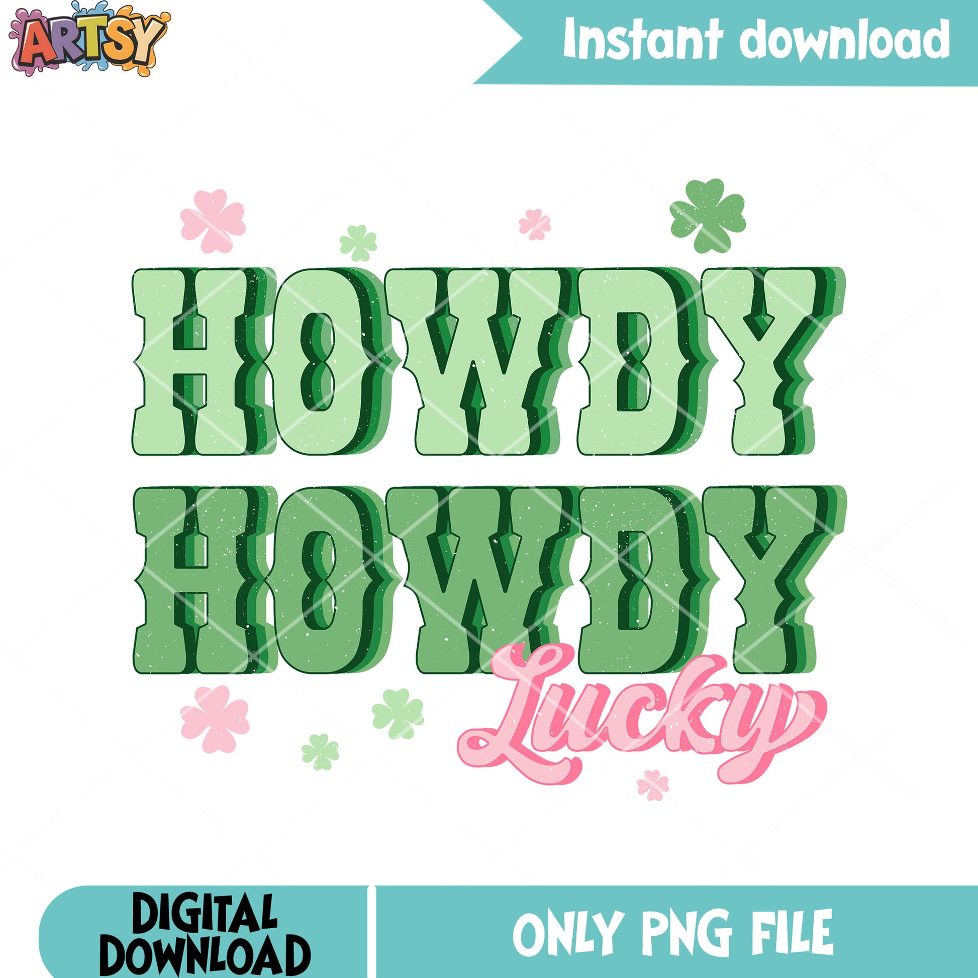 Lucky cowboy howdy png, patricks poster png, saint patricks day png