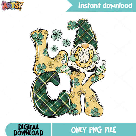 Lucky gnome png, irish gnome png, saint patrick day png