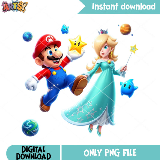Luma poster mario rosa png, rosalina princess png, nintendo games png