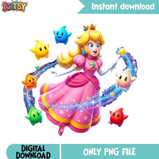 Luma princess peach mario png, peach princess png, mario poster png