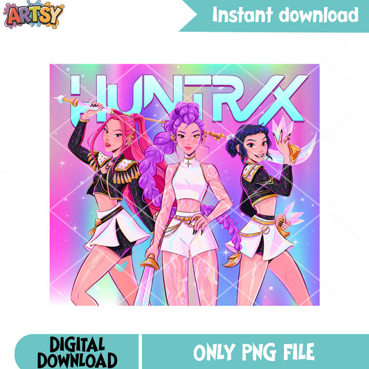 Magic girls huntrix png, anime magic girls png, kpop magic png