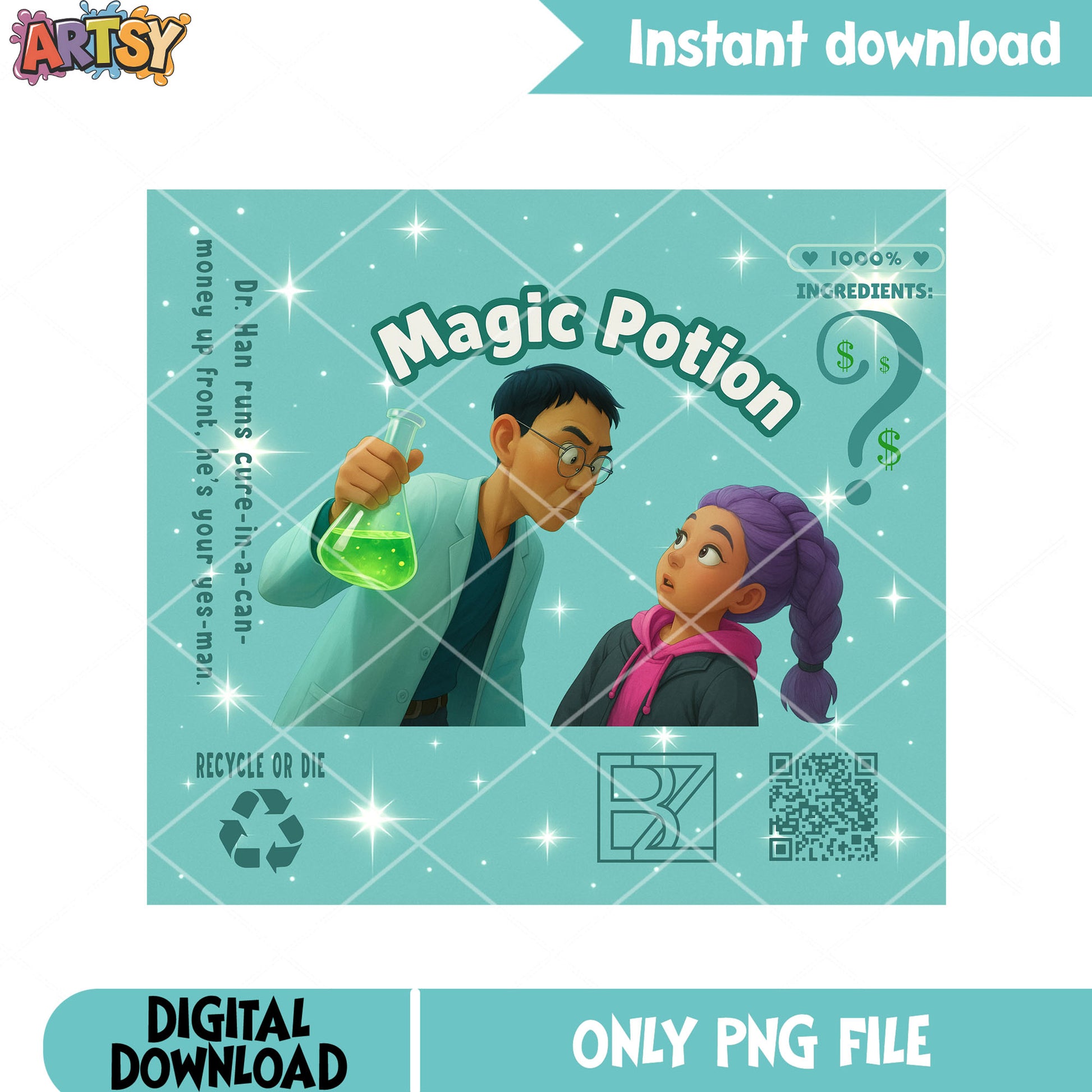 Magic potion poster png, anime magic potion png, kpop magic png