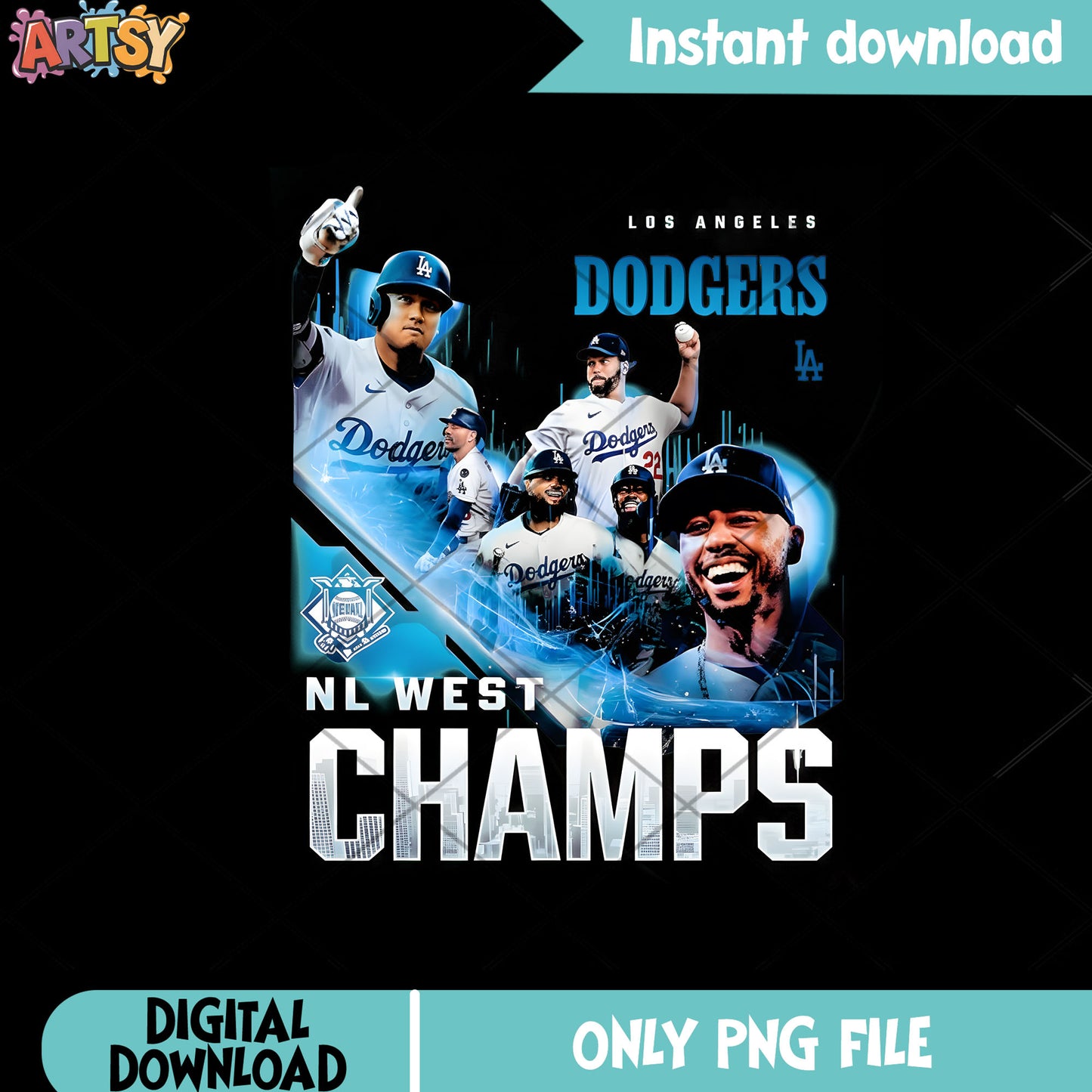 Major leauge baseball west champ png, NL west png, LA dodgers​ png