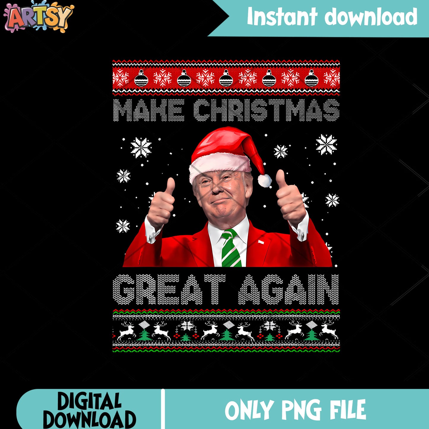 Make Xmas Trump Pajamas png, donald trump png, merry christmas png