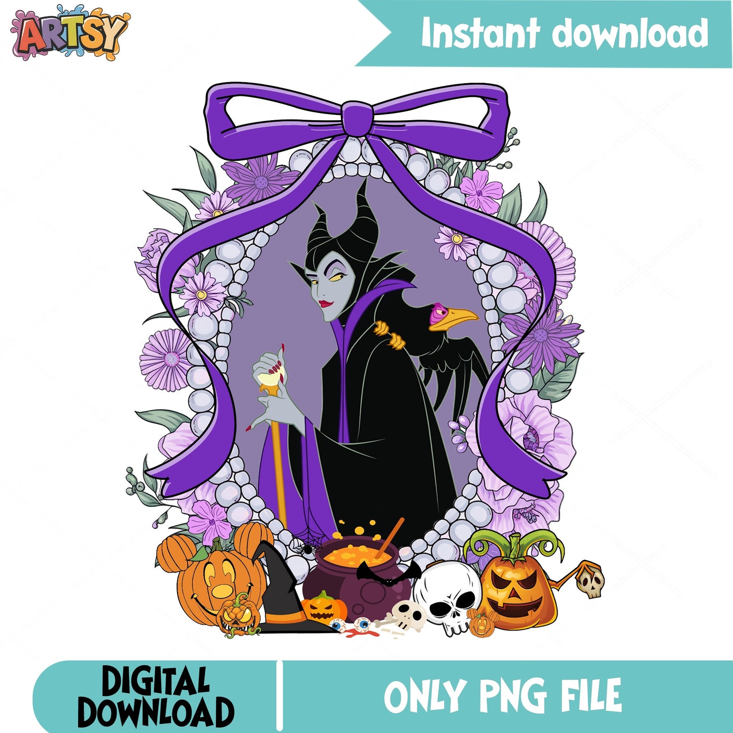 Maleficent Halloween PNG, Disney Villain PNG, Halloween PNG