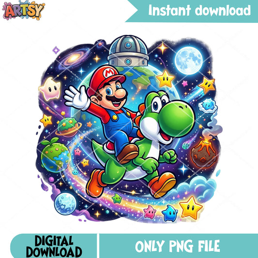 Mario galaxy games png, mario characters png, yoshi characters png