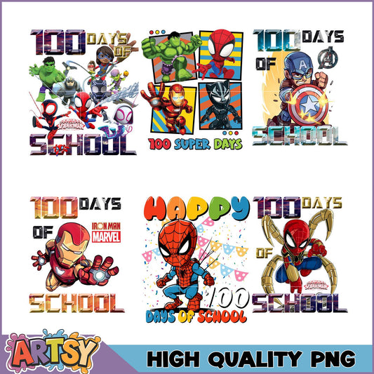 Marvel Superhero 100 Days of School PNG