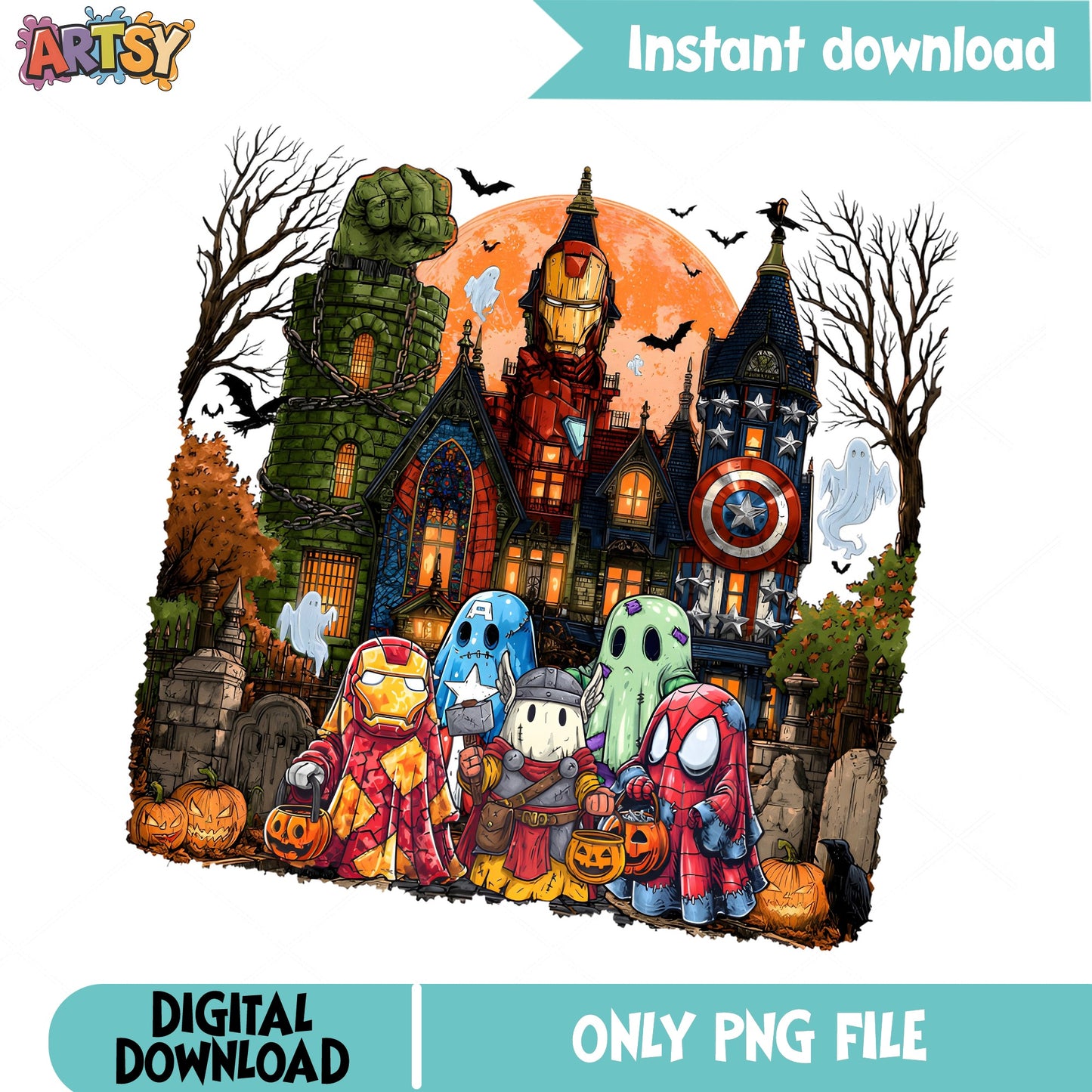 Marvel Avengers Halloween PNG, Trick Or Treat PNG, Spiderman PNG