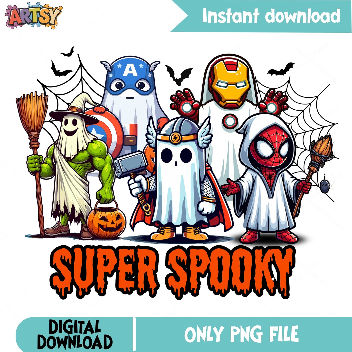Marvel Superheroes Ghost Halloween PNG, Avengers PNG, Spooky PNG