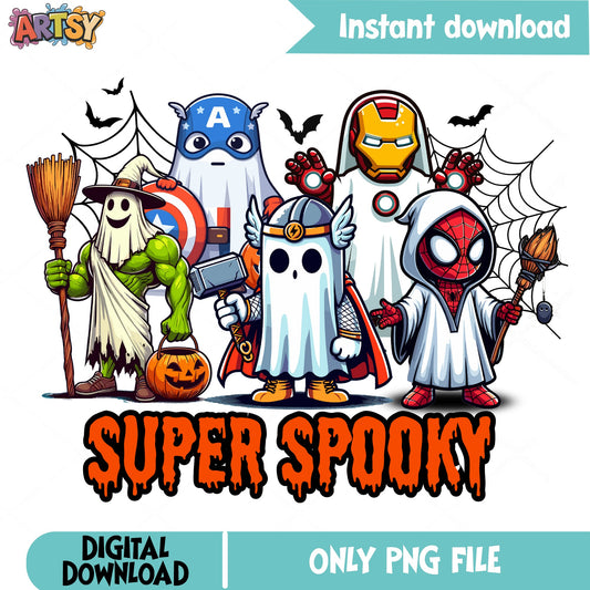 Marvel Superheroes Ghost Halloween PNG, Avengers PNG, Spooky PNG