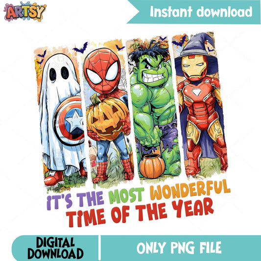 Marvel Superheroes Halloween PNG, Avengers Halloween, Spiderman PNG