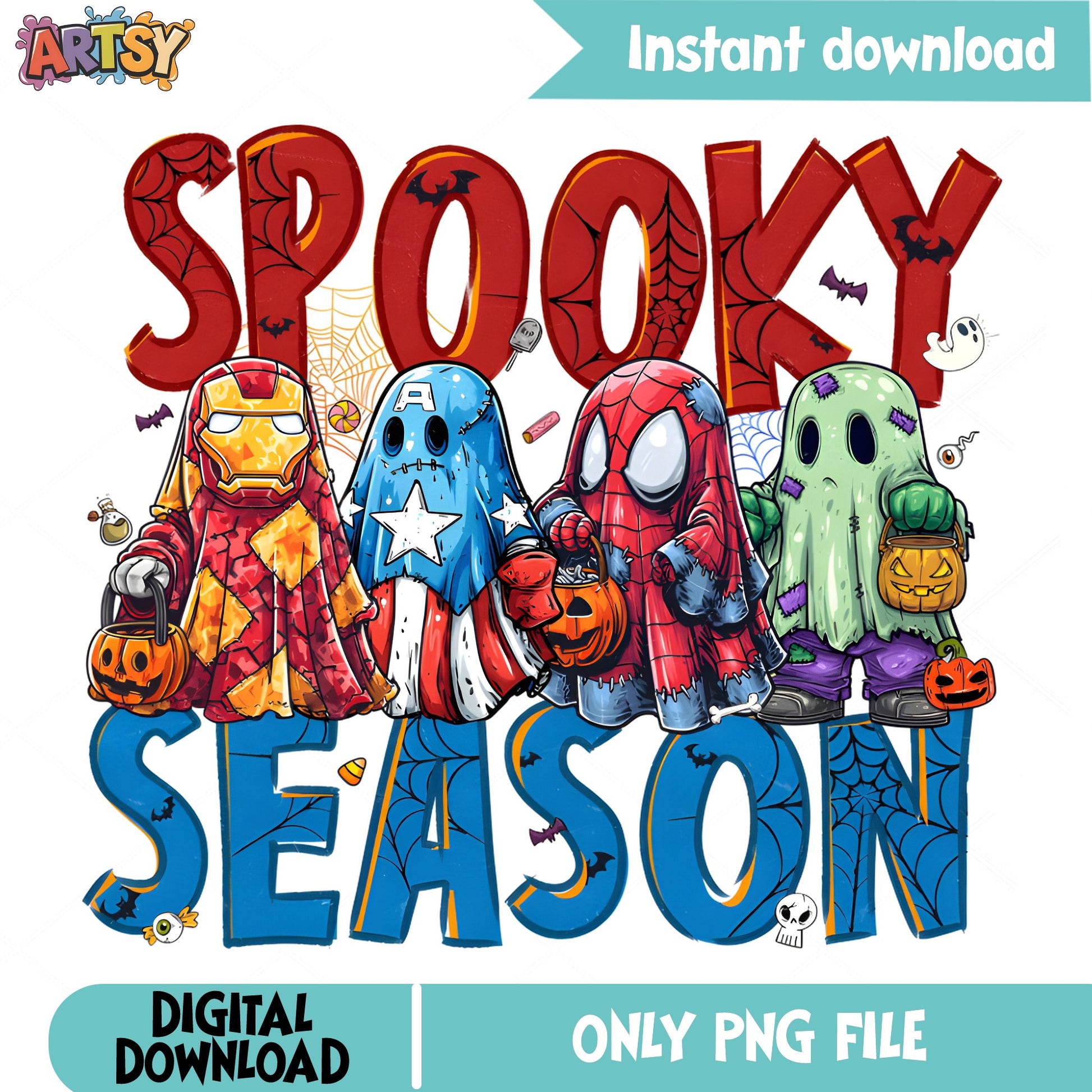Marvel Superheroes Spooky Season PNG, Halloween Ghost PNG