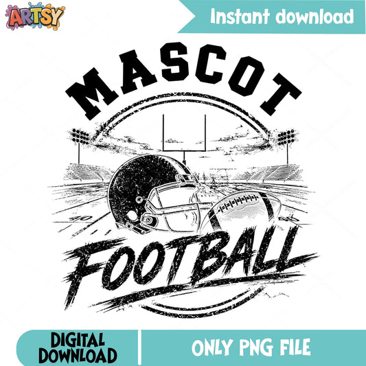 Mascot Football PNG, Football Stadium Helmet Design, Football PNG