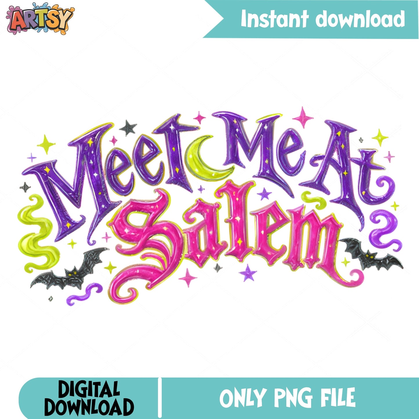 Meet Me At Salem PNG, Halloween Witch PNG, Spooky Season PNG