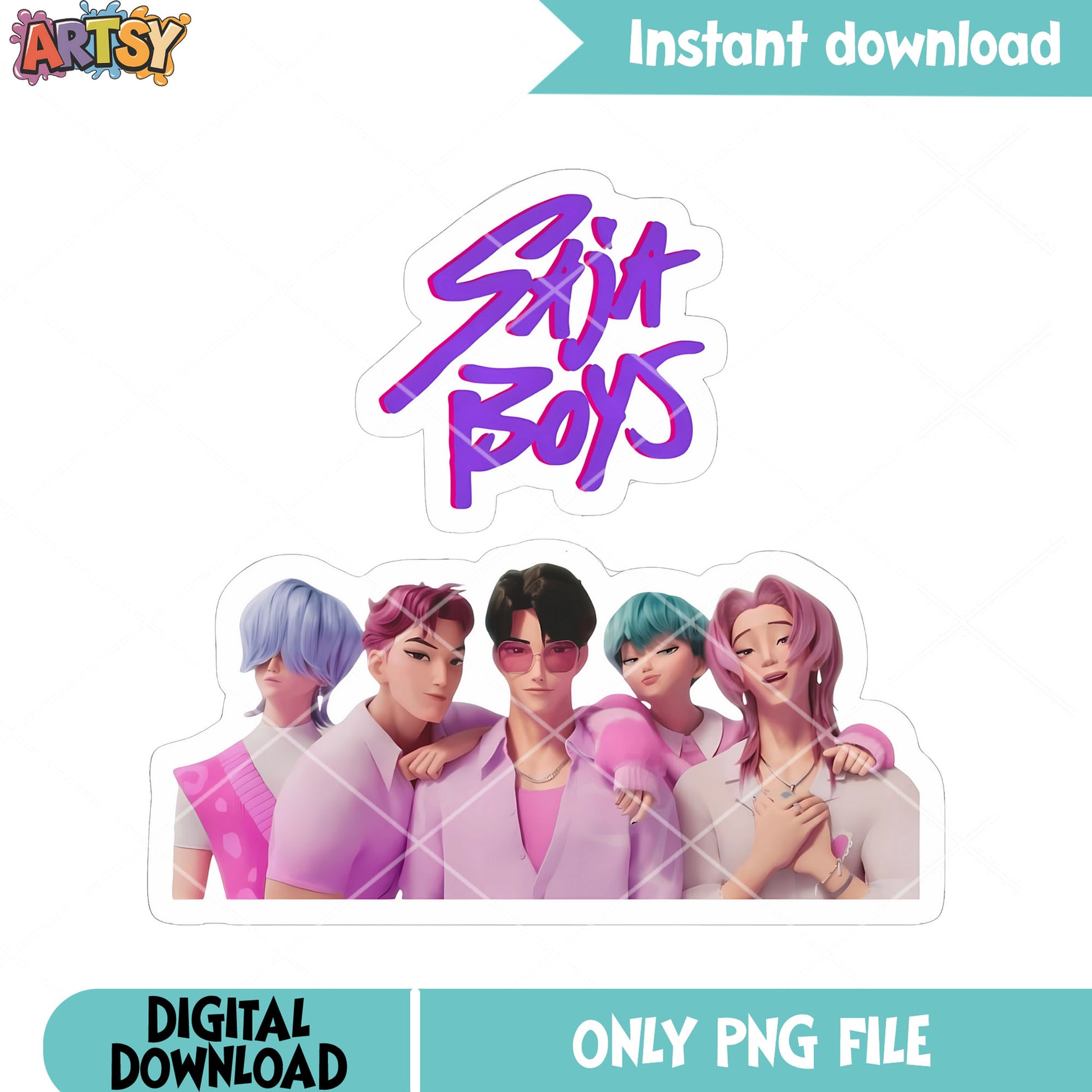 Member saja boys poster png, kpop demon hunters png, jinu saja png