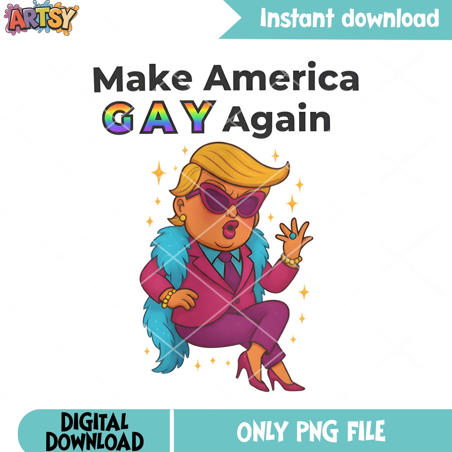 Meme funny png, drag queen png, trump queen meme png