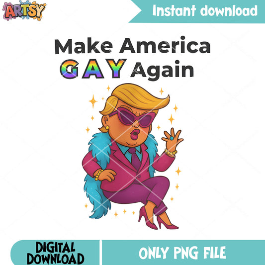 Meme funny png, drag queen png, trump queen meme png