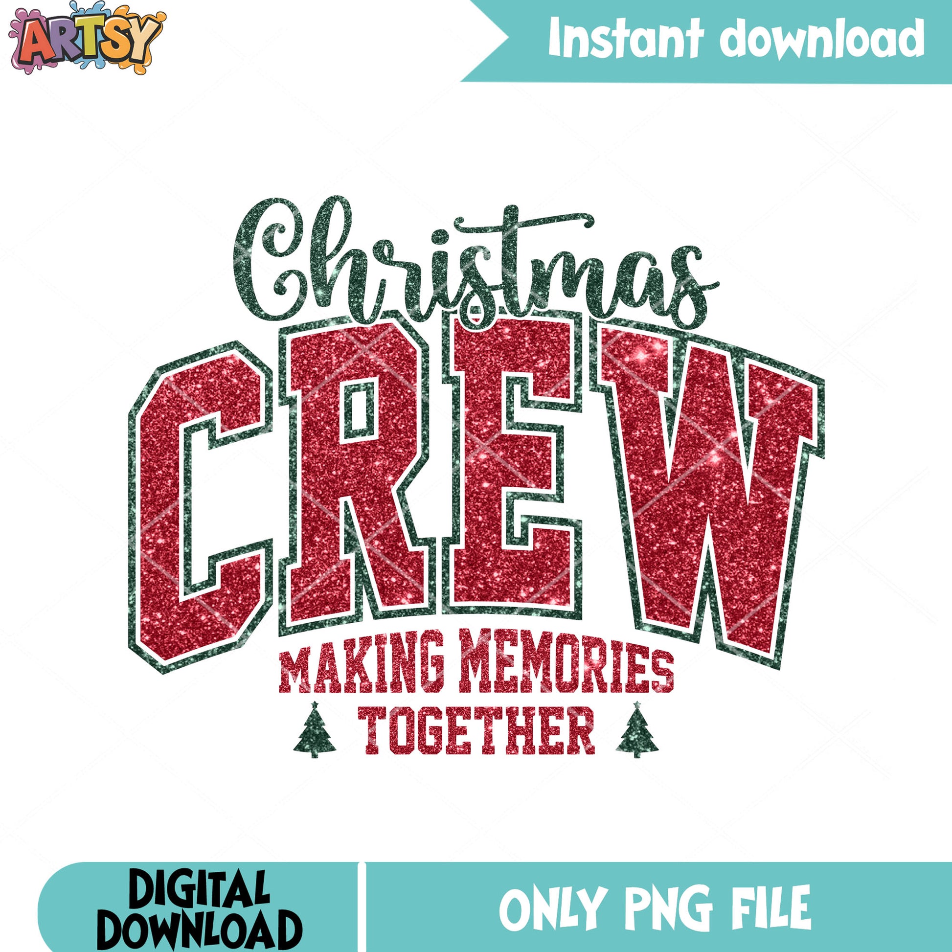 Memories together png, christmas crew card png, card decoration png