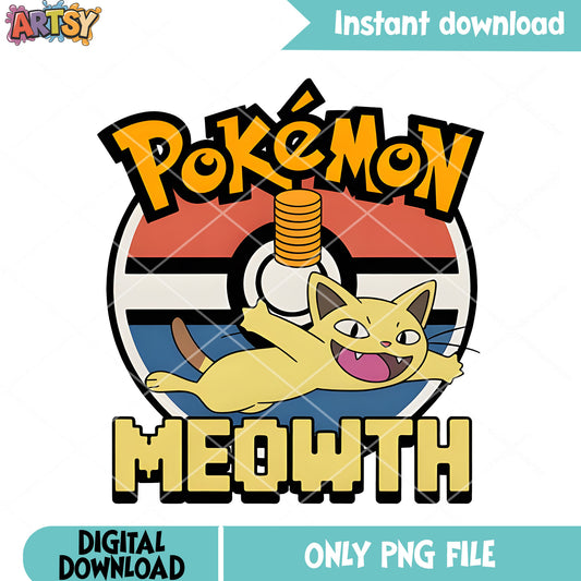 Meowth pokemon png, nintendo switch png, pokemon meowth png
