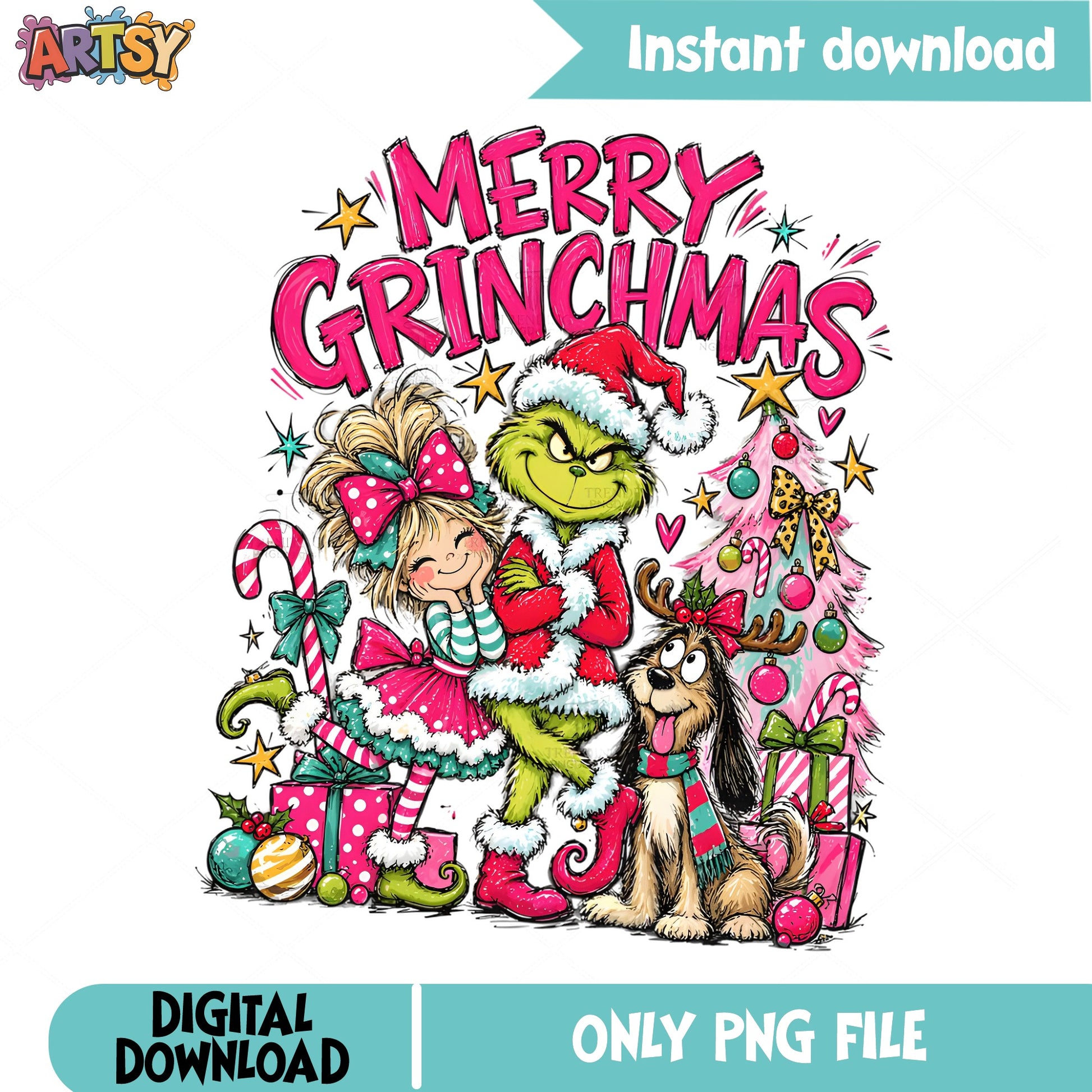 Merry Grinchmas PNG, Grinch Christmas PNG, Holiday PNG