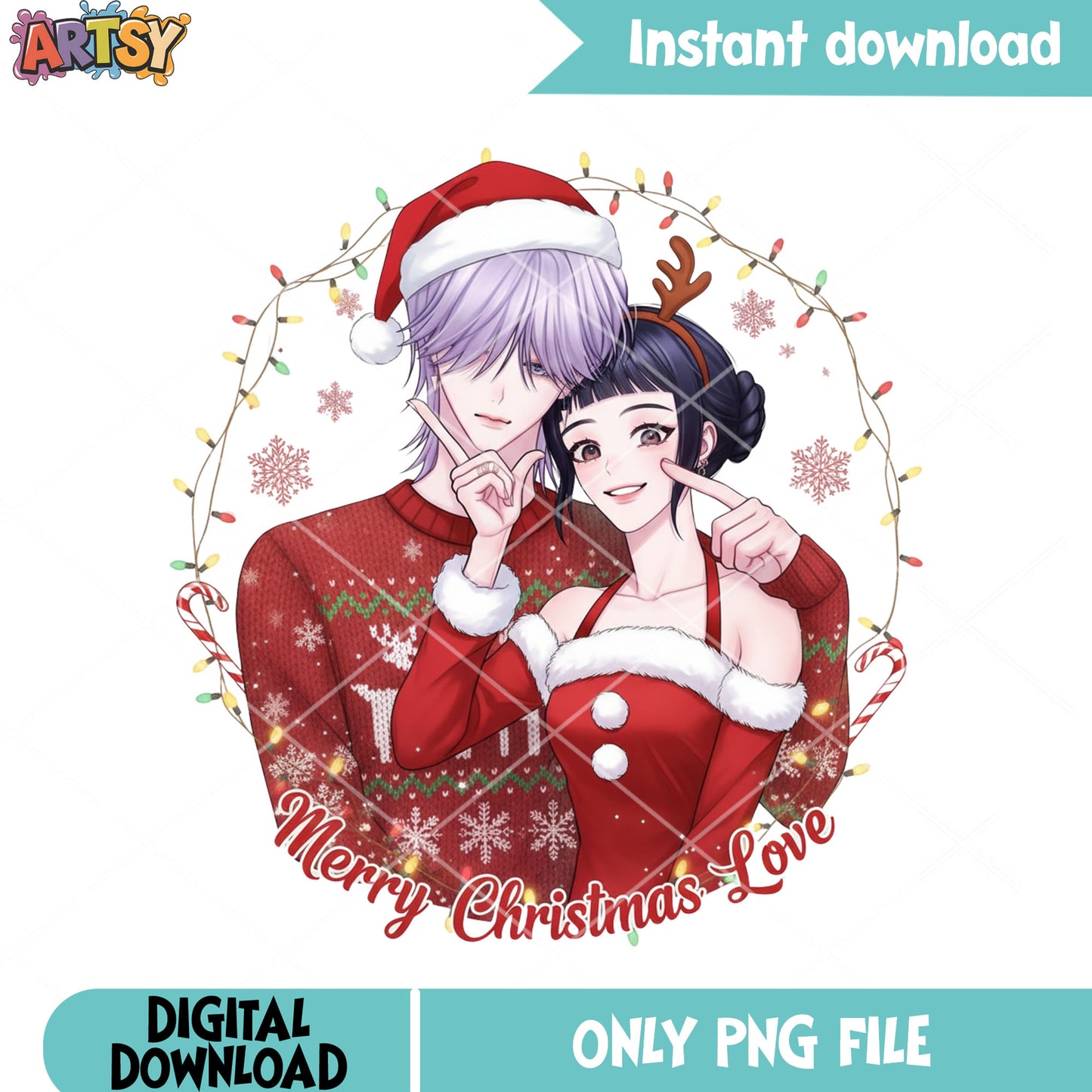 Merry christmas love png, kpop demon hunters png, santa costumes png