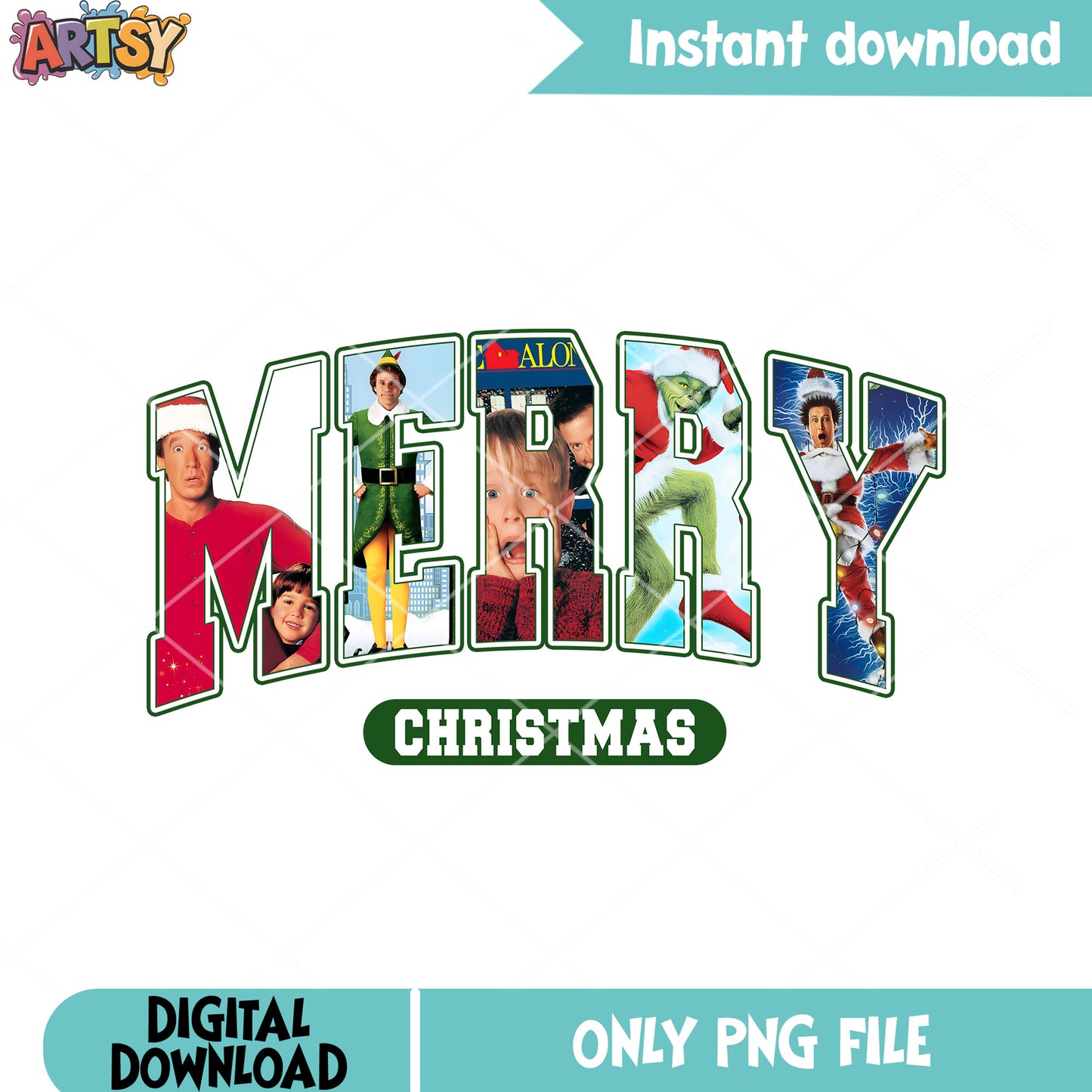 Merry christmas movie png, home alone png, clark grisswold png