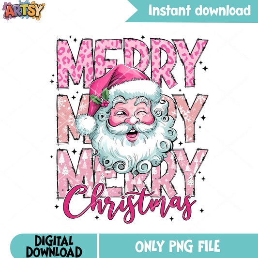 Merry christmas png, pink satan png, merry christmas satan png