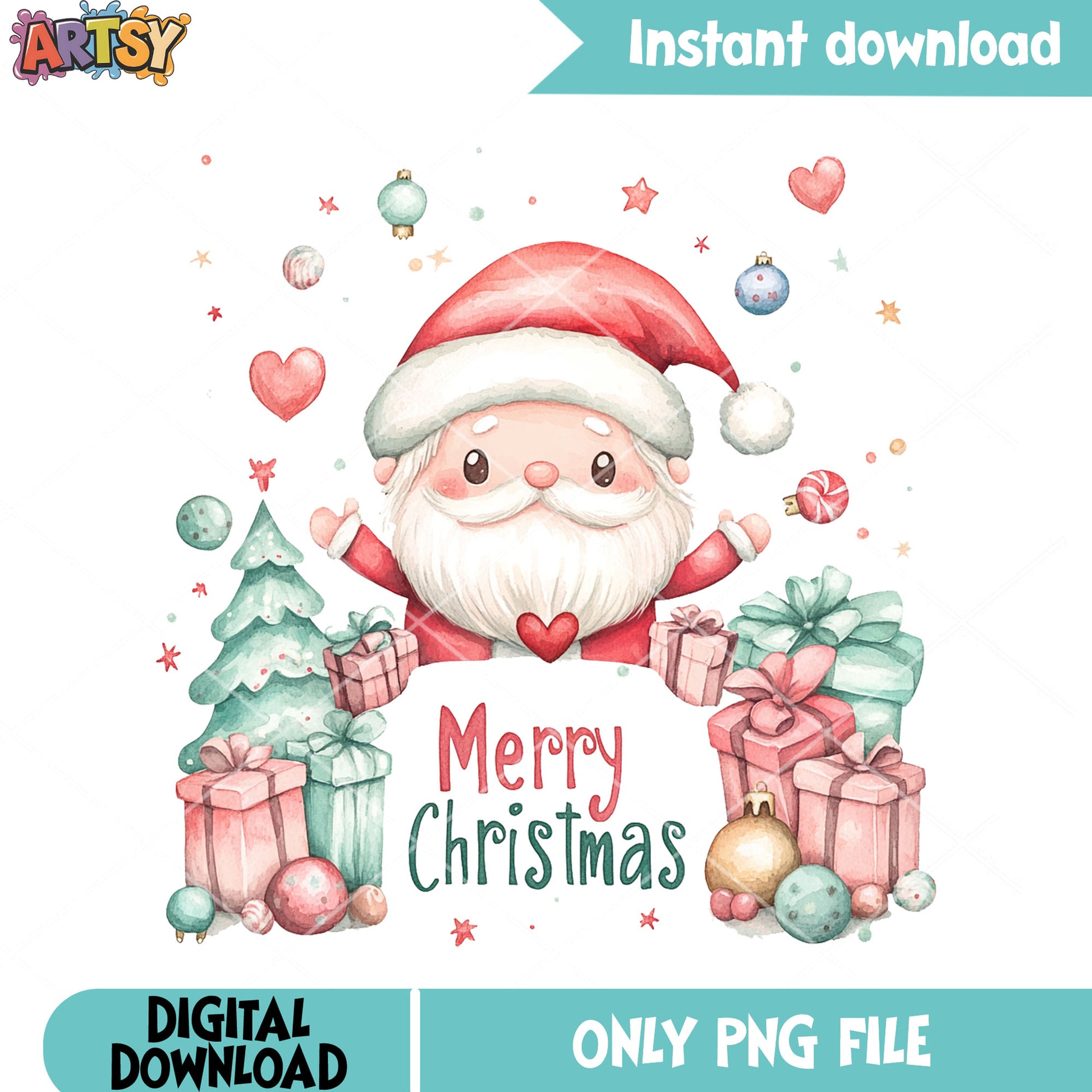 Merry christmas santa png, christmas gifts png, santa claus png
