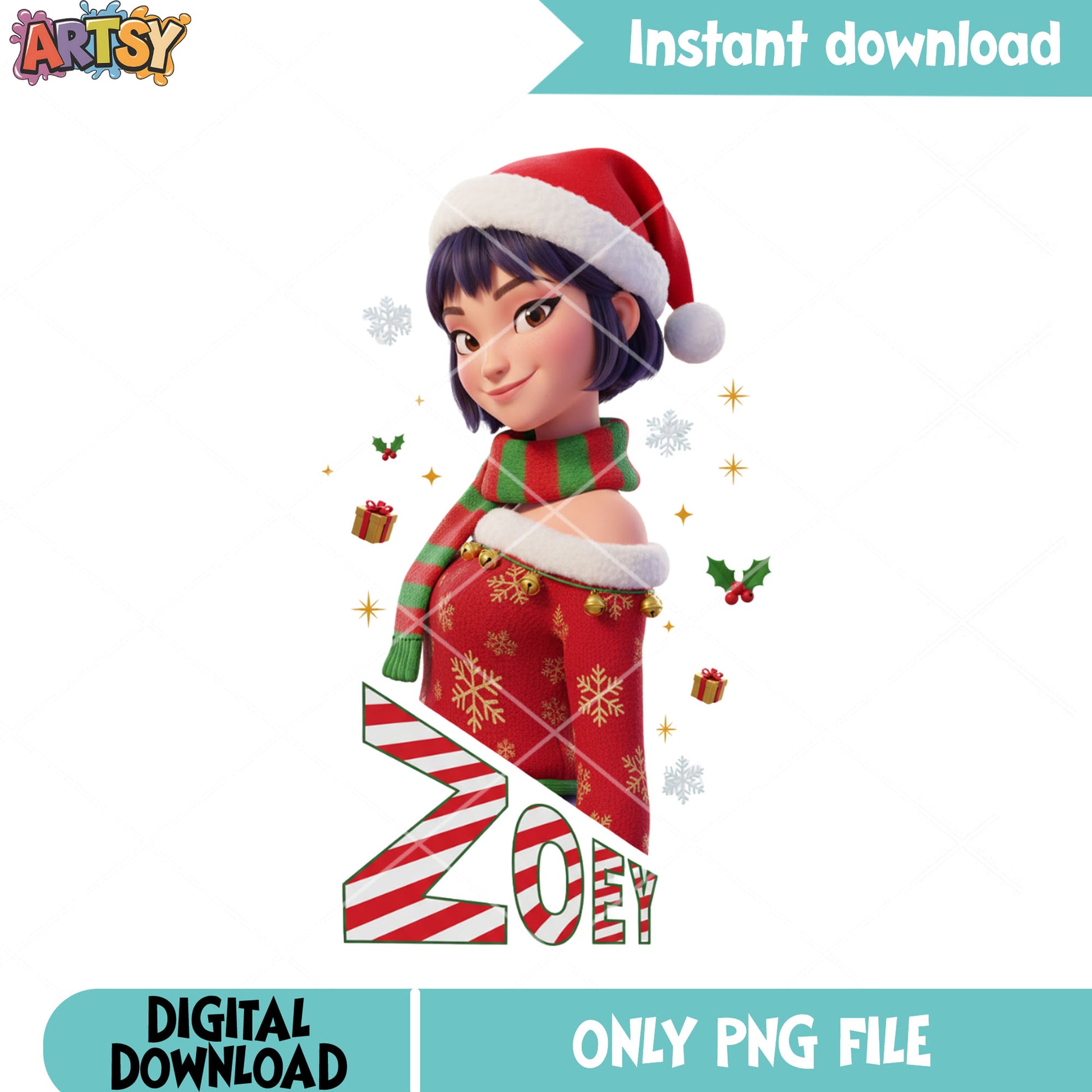Merry christmas zoey png, kpop demon hunters png, christmas png