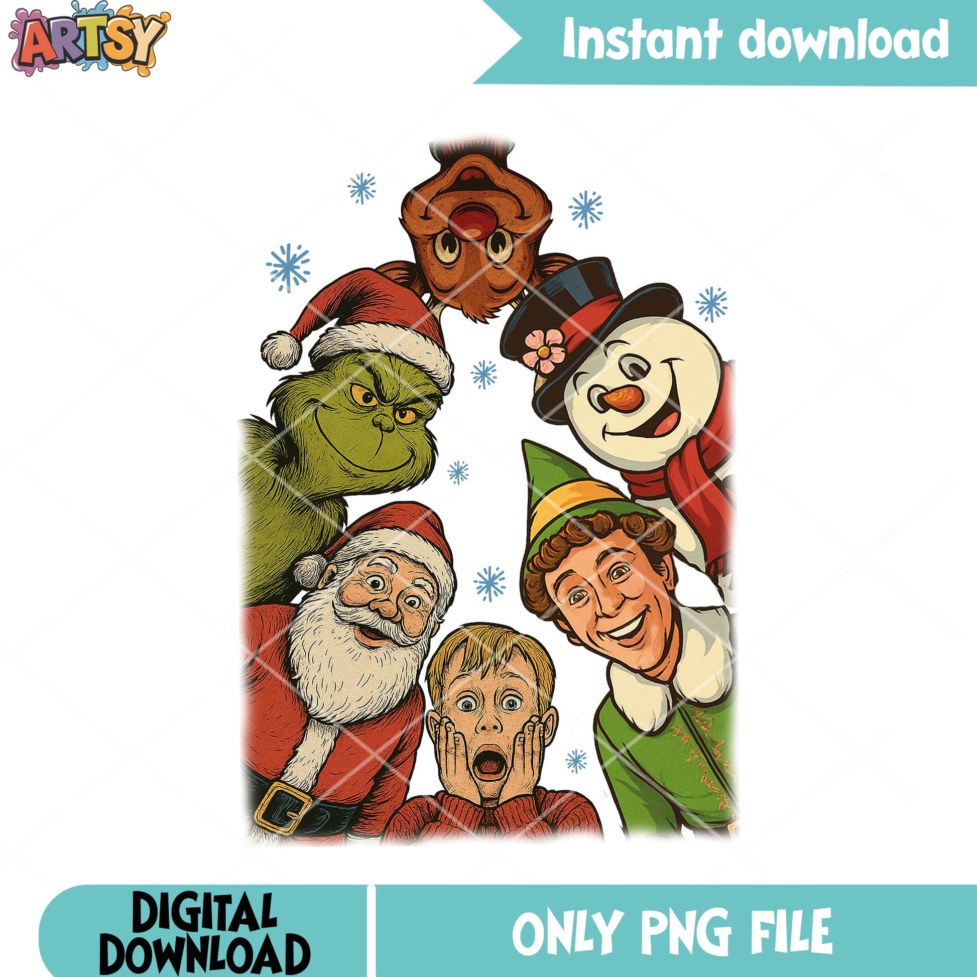 Merry movie xmas png, santa claus png, frosty the snowman png