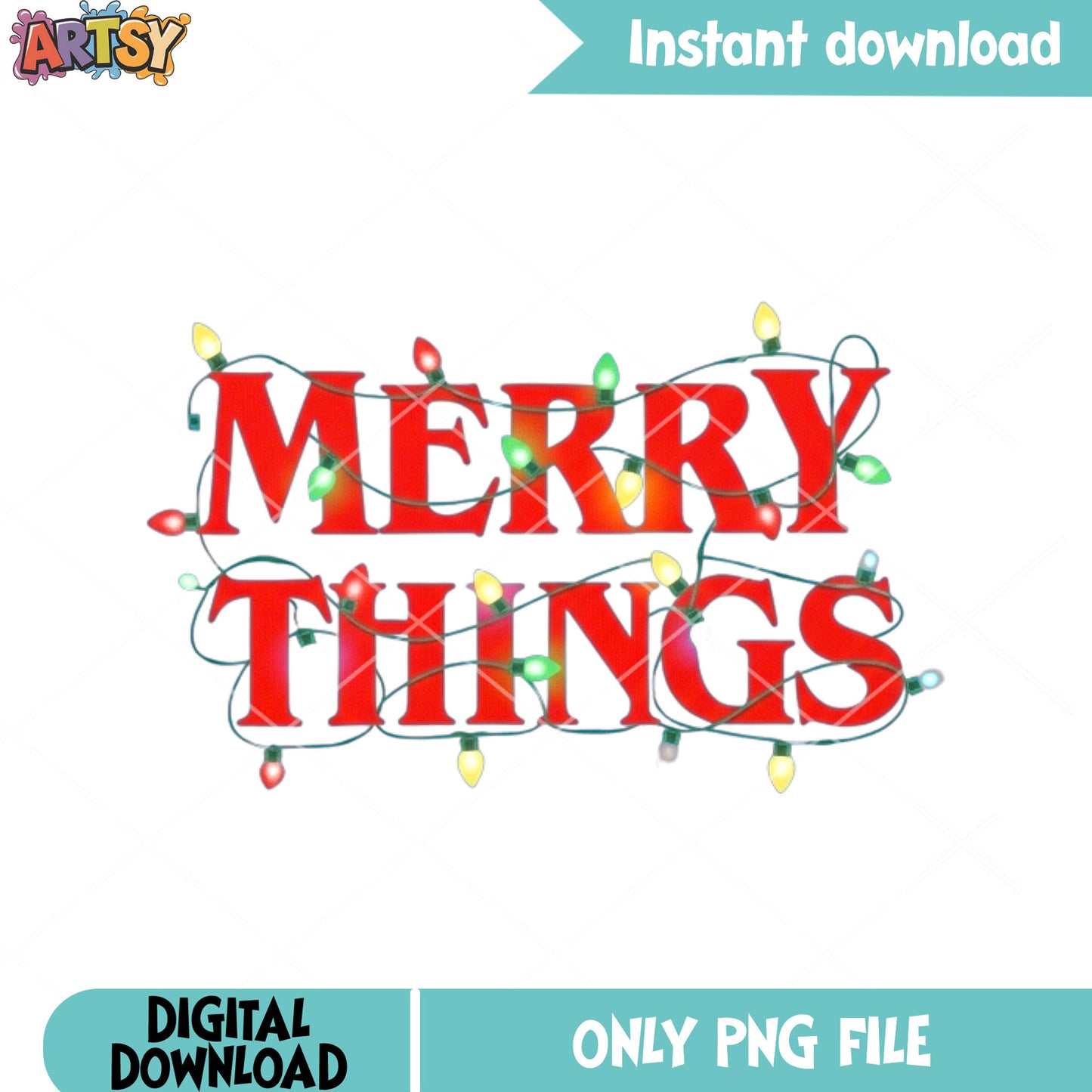 Merry things png, stranger things png, merry christmas ​​png
