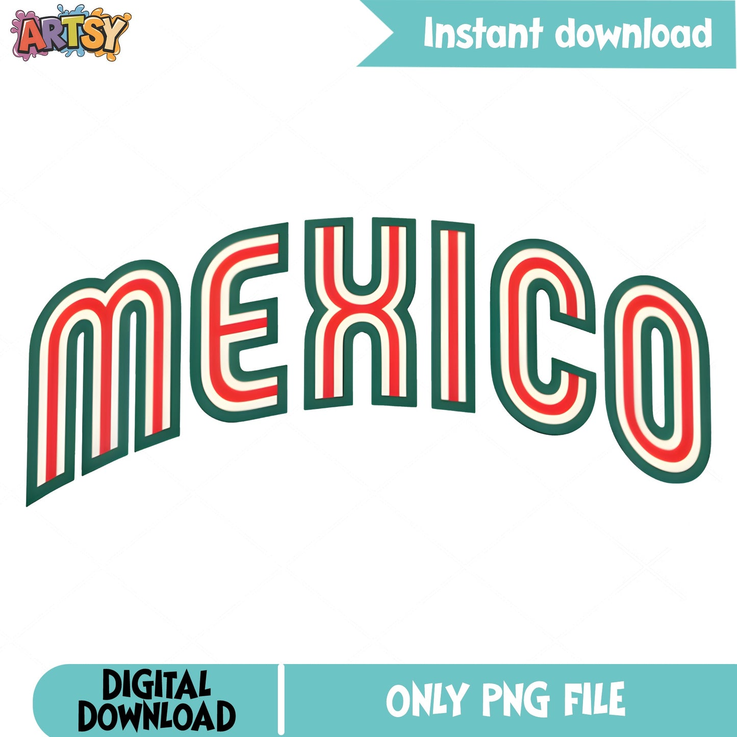 Mexico Retro Arch Text PNG, Mexican Flag Colors PNG, Cinco De Mayo PNG