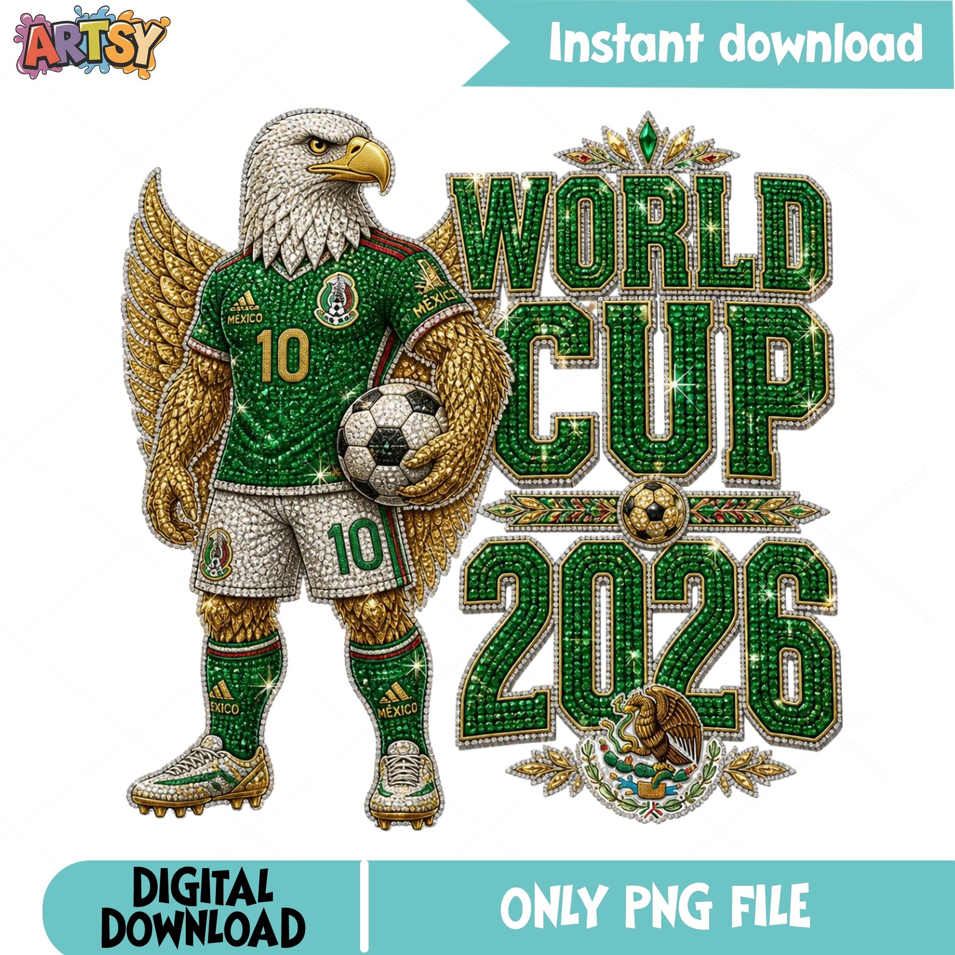 Mexico World Cup 2026 Eagle PNG, Soccer Mexico PNG, Football PNG