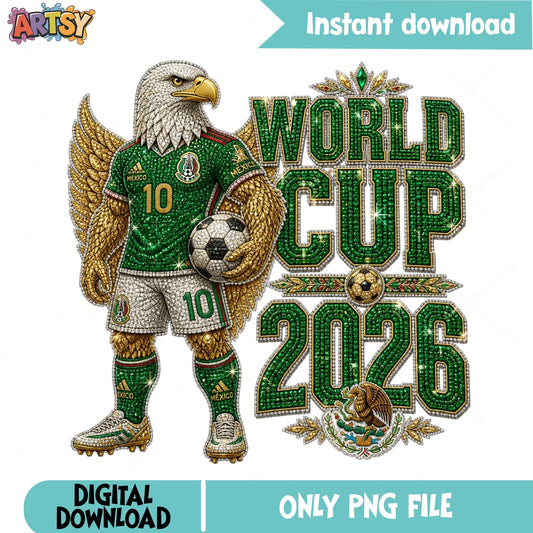 Mexico World Cup 2026 Eagle PNG, Soccer Mexico PNG, Football PNG