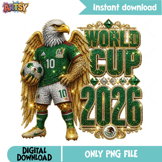 Mexico World Cup 2026 PNG, Mexico Soccer Eagle PNG, Futbol PNG